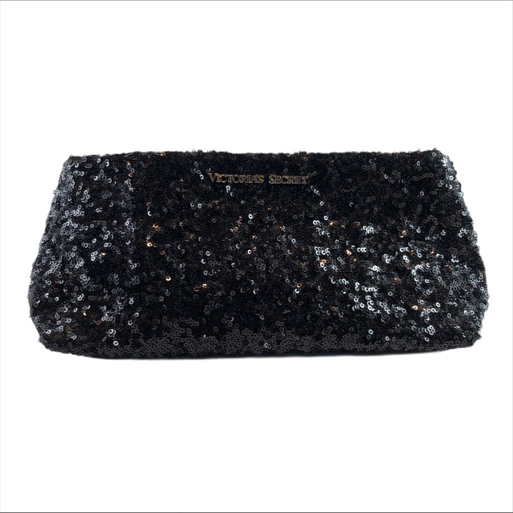 Victoria Secret Black Sequined Clutch Bag